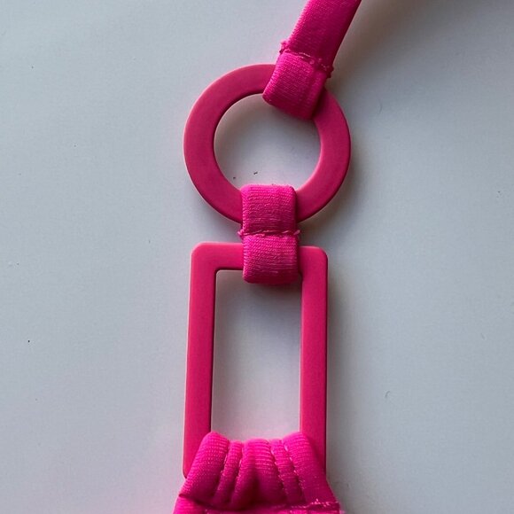 Shade & Shore Pink Bikini Top With Adjustable Straps & Ring Details Size 34B - Picture 6 of 6